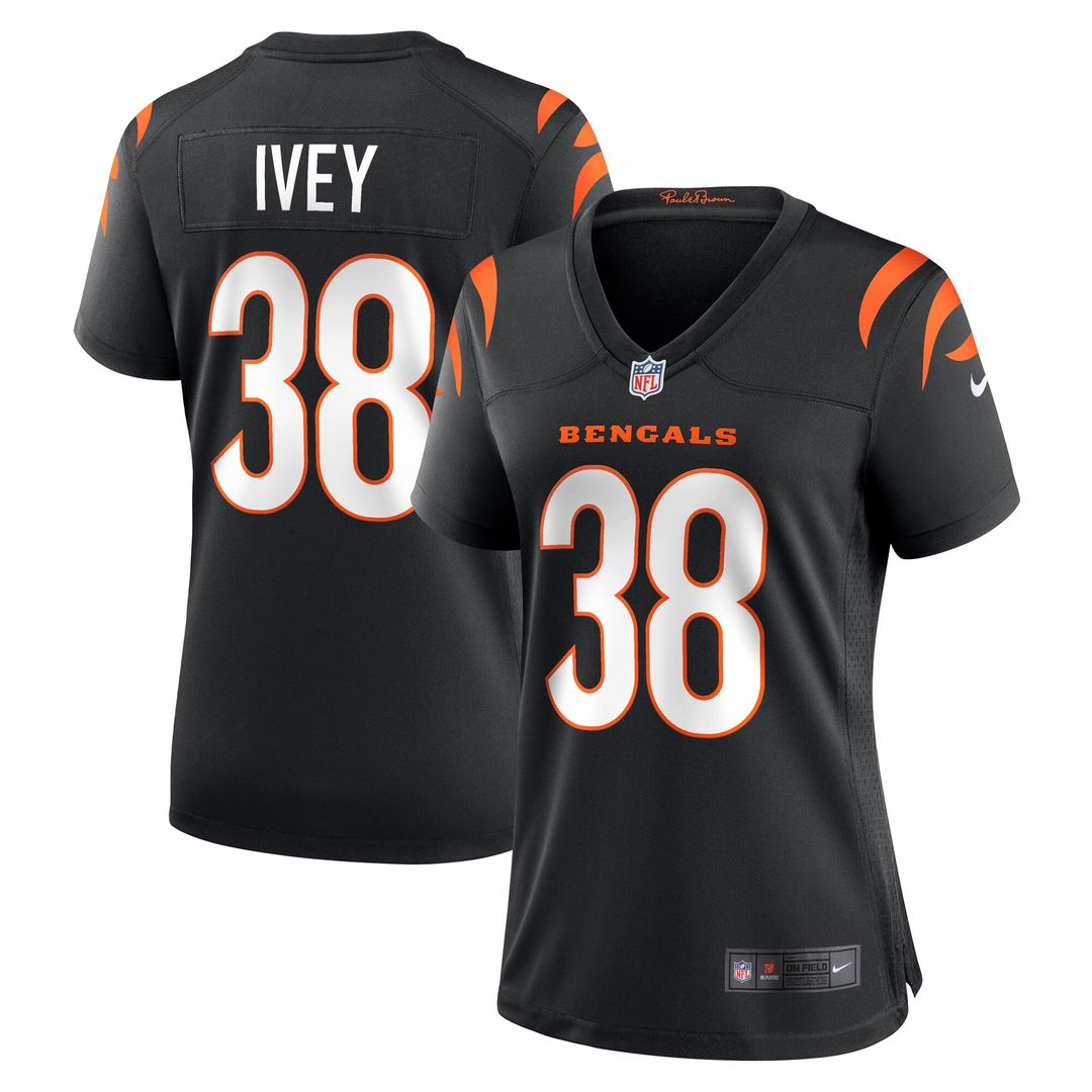 DJ Ivey Cincinnati Bengals Nike Women's Team Game Jersey - Black Official NFL Team Apparel Football Fan Gear