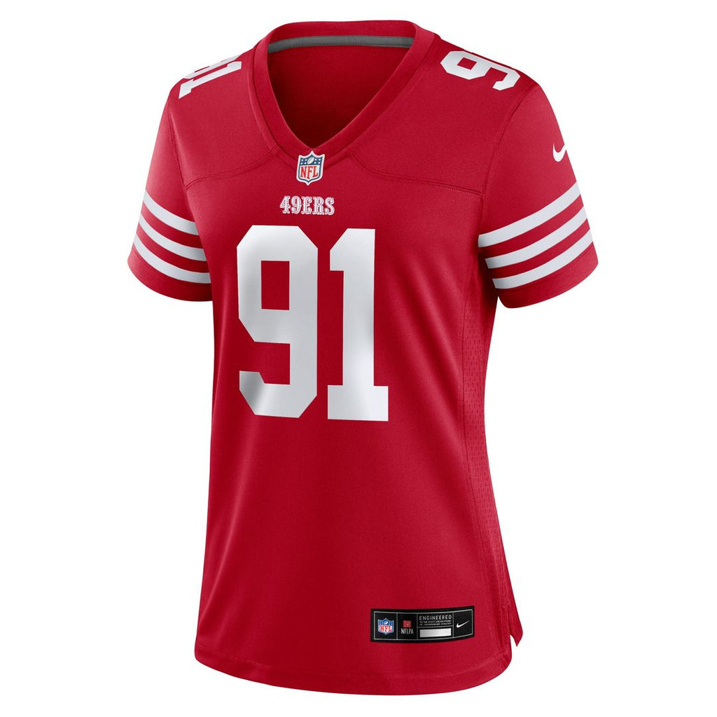 Sam Okuayinonu San Francisco 49ers Nike Women's Team Game Jersey - Scarlet Official NFL Team Apparel Football Fan Gear