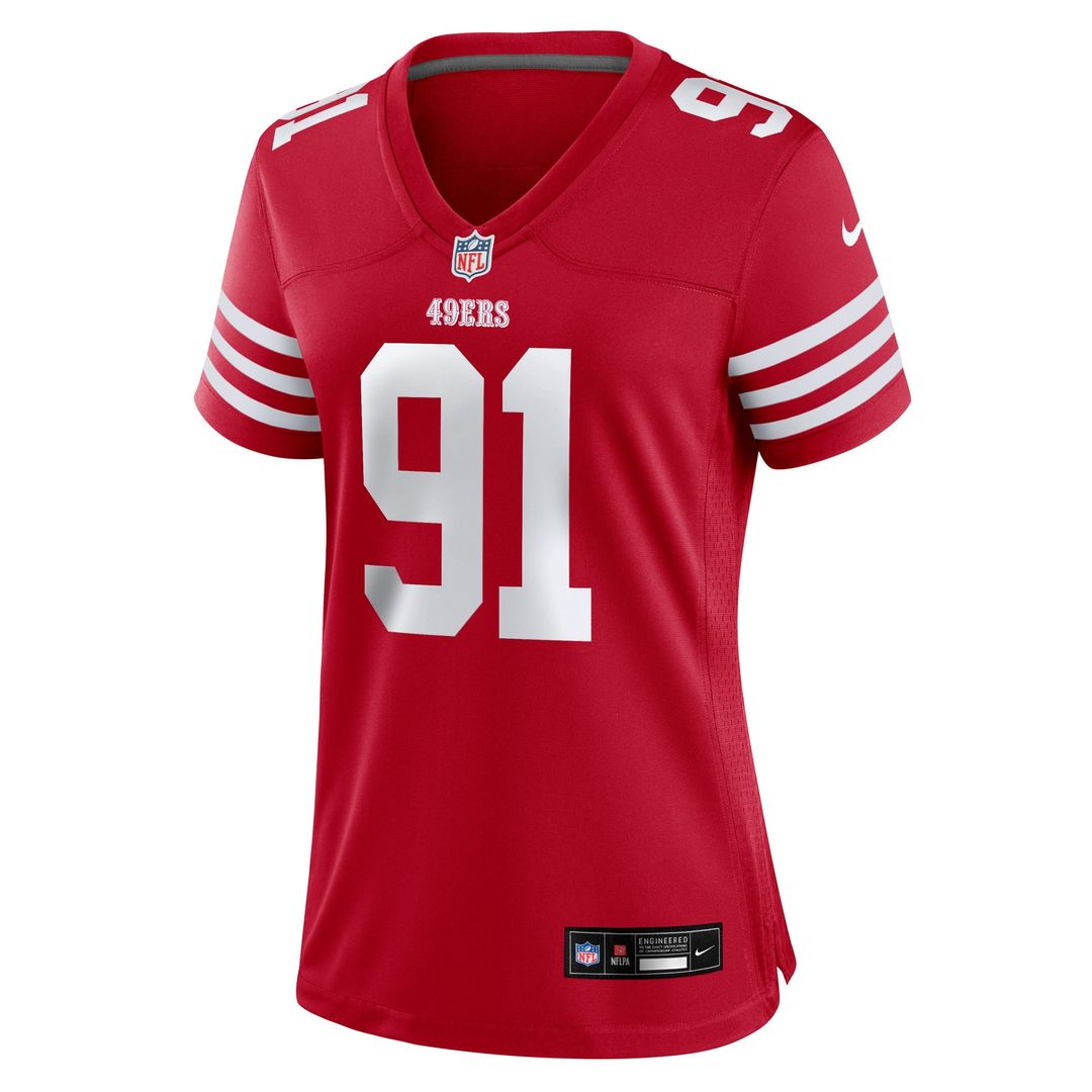 Sam Okuayinonu San Francisco 49ers Nike Women's Team Game Jersey - Scarlet Official NFL Team Apparel Football Fan Gear