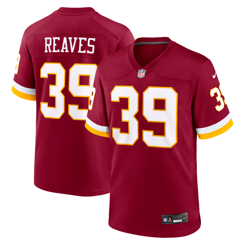 Jeremy Reaves Washington Commanders Nike Game Jersey - Burgundy Official NFL Team Apparel Football Fan Gear