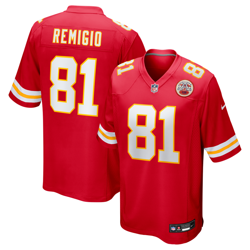Nikko Remigio Kansas City Chiefs Nike Team Game Jersey - Red Official NFL Team Apparel Football Fan Gear