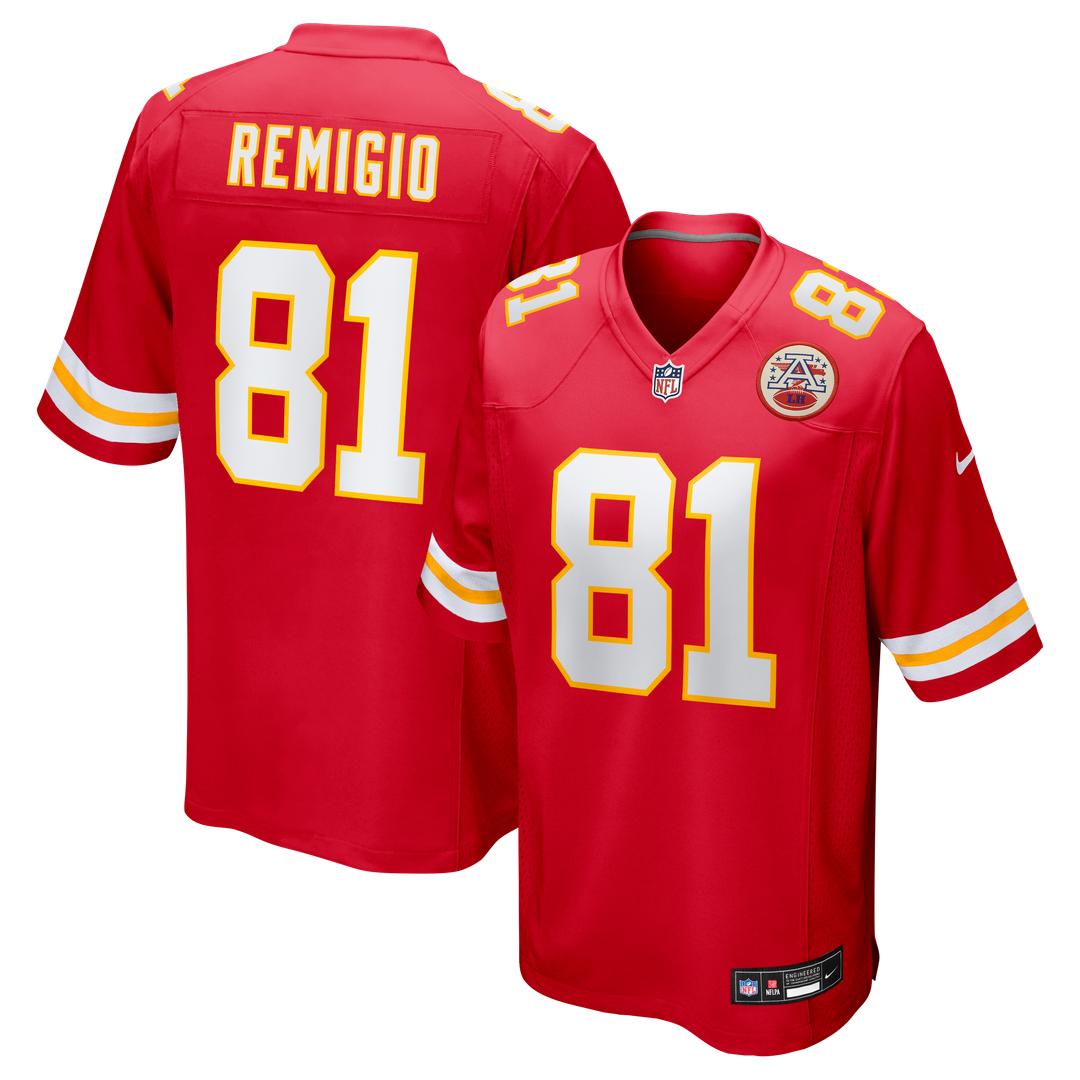 Nikko Remigio Kansas City Chiefs Nike Team Game Jersey - Red Official NFL Team Apparel Football Fan Gear