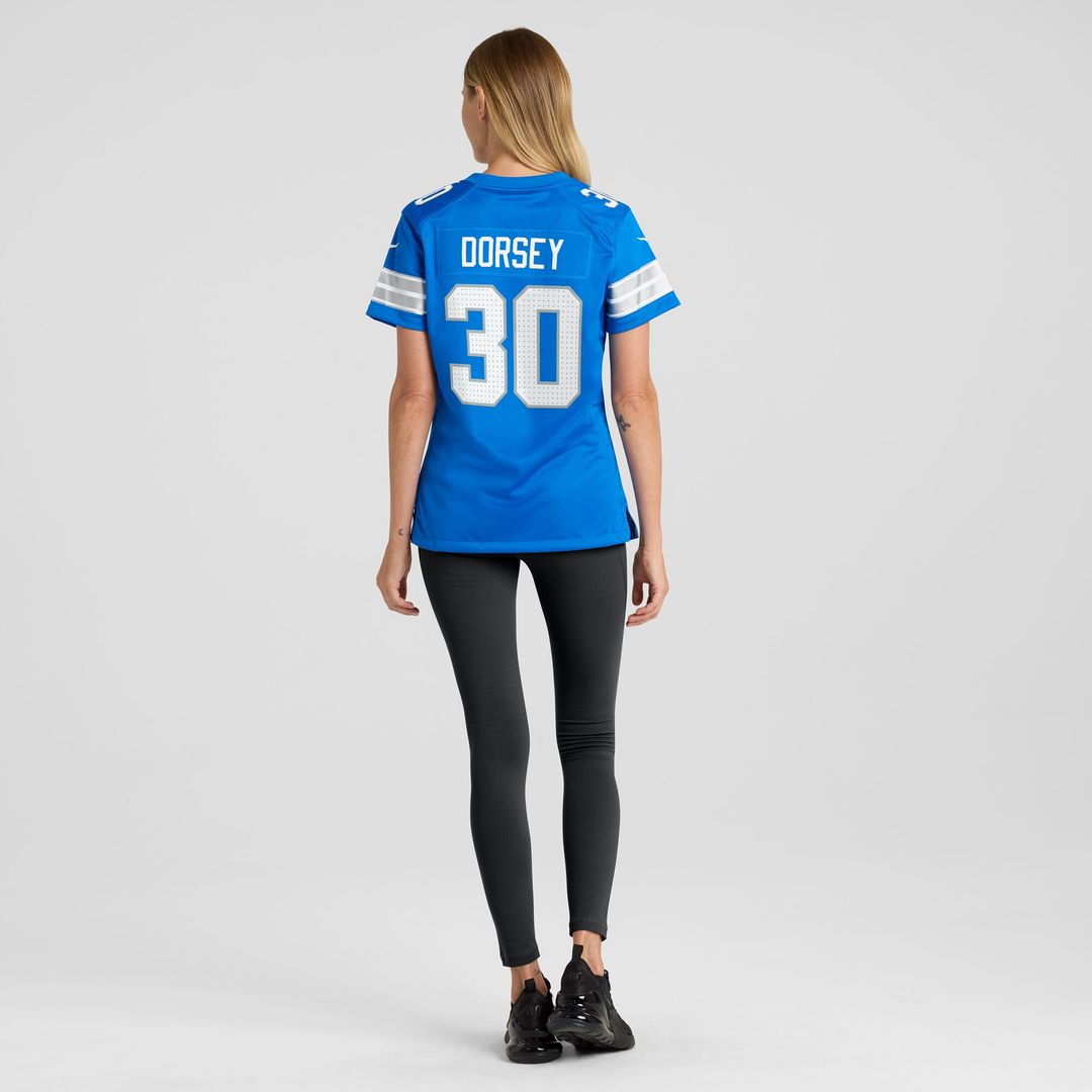 Khalil Dorsey Detroit Lions Nike Women's Team Game Jersey - Blue Official NFL Team Apparel Football Fan Gear