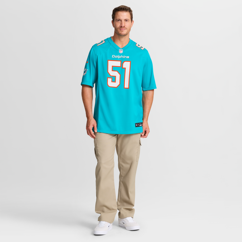 David Long Jr. Miami Dolphins Nike Game Jersey - Aqua Official NFL Team Apparel Football Fan Gear