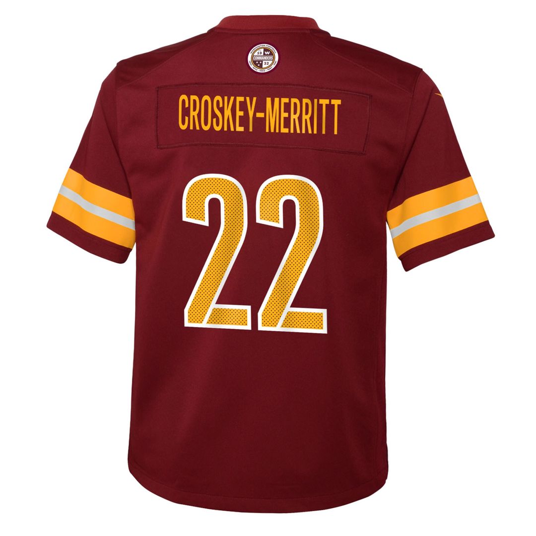 Jacory Croskey-Merritt Washington Commanders Nike Youth Team Game Jersey - Burgundy Official NFL Team Apparel Football Fan Gear