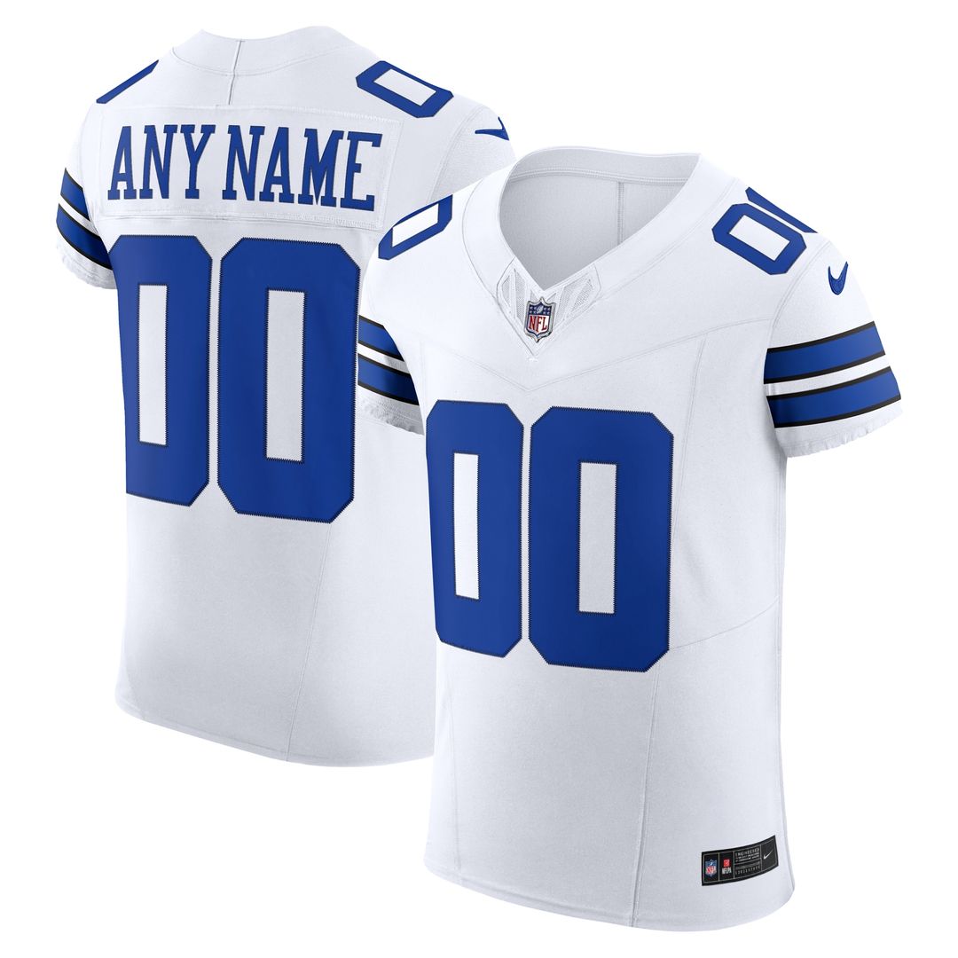 Dallas Cowboys Nike Vapor F.U.S.E. Elite Custom Jersey - White Official NFL Team Apparel Football Fan Gear