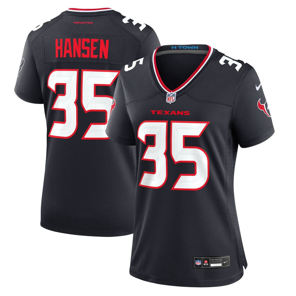 Jake Hansen Houston Texans Nike Women's Team Game Jersey - Navy Official NFL Team Apparel Football Fan Gear