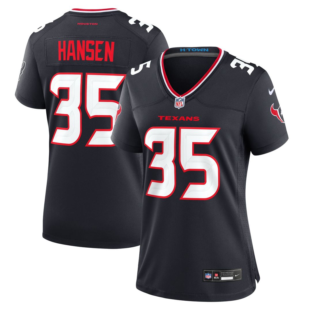 Jake Hansen Houston Texans Nike Women's Team Game Jersey - Navy Official NFL Team Apparel Football Fan Gear