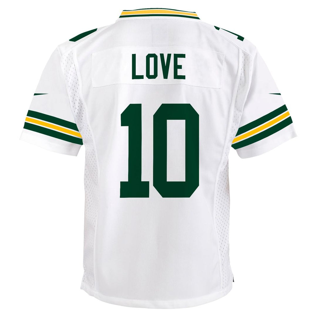 Jordan Love Green Bay Packers Nike Youth Game Jersey - White Official NFL Team Apparel Football Fan Gear
