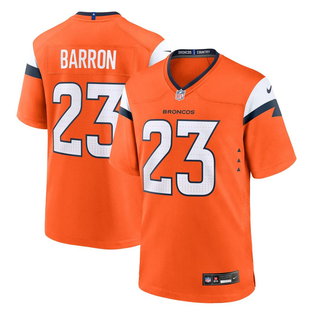 Jahdae Barron Denver Broncos Nike Team Game Jersey - Orange Official NFL Team Apparel Football Fan Gear