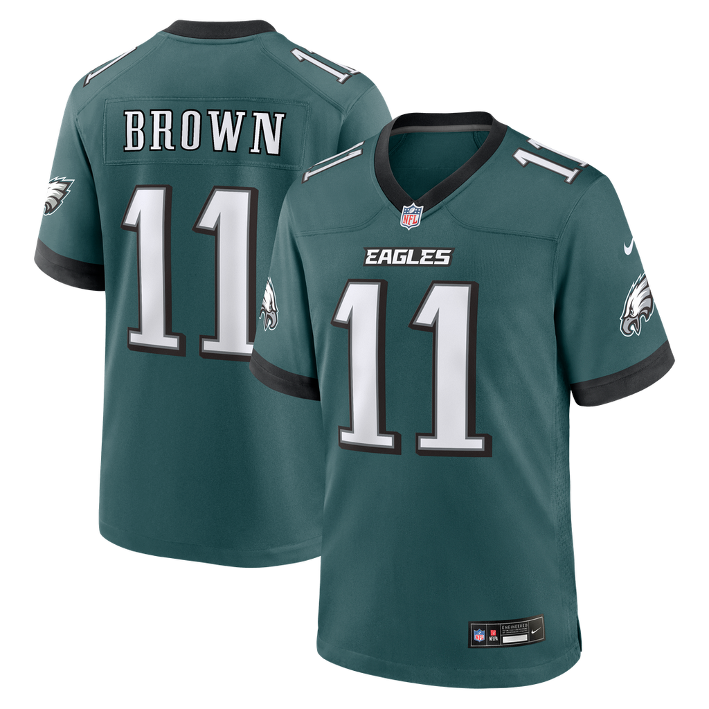 A.J. Brown Philadelphia Eagles Nike Team Game Jersey - Midnight Green Official NFL Team Apparel Football Fan Gear