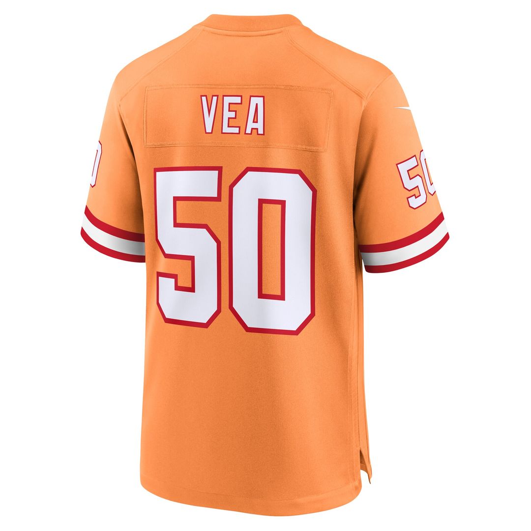 Vita Vea Tampa Bay Buccaneers Nike Throwback Game Jersey - Orange Official NFL Team Apparel Football Fan Gear