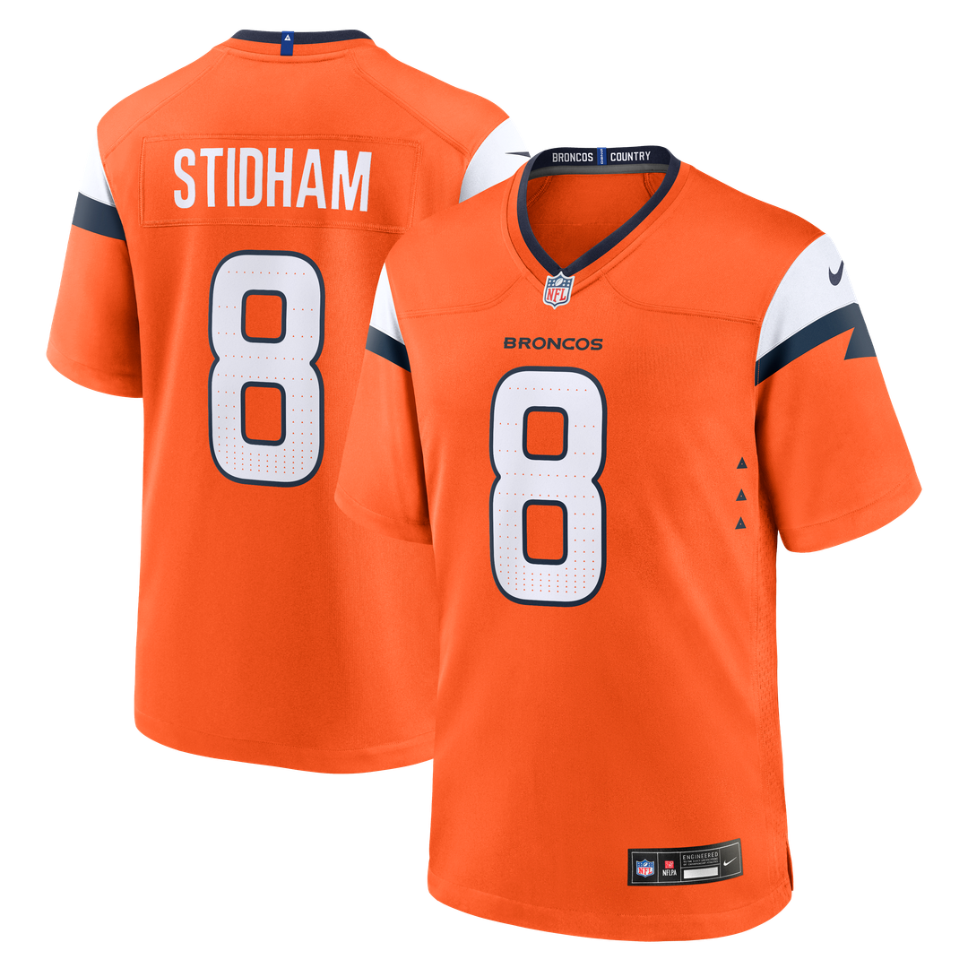 Jarrett Stidham Denver Broncos Nike Team Game Jersey - Orange Official NFL Team Apparel Football Fan Gear