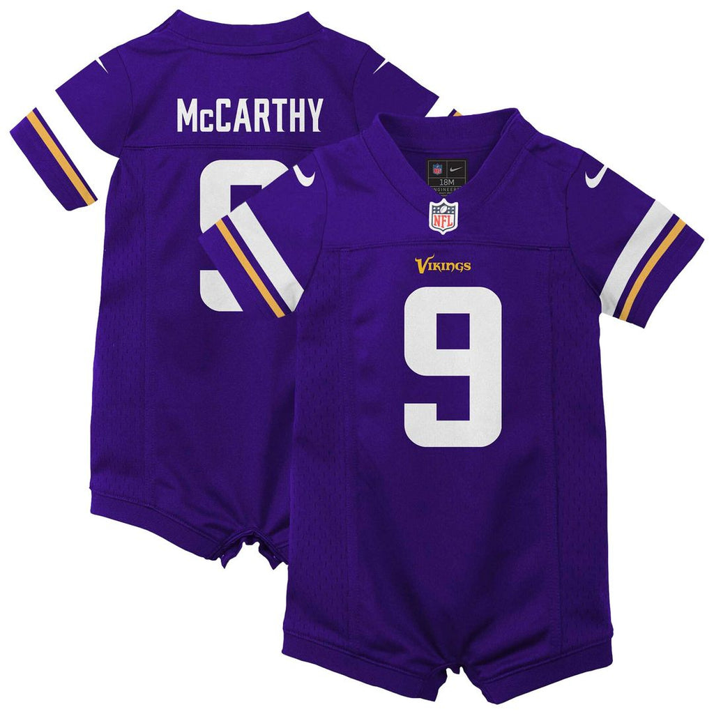 J.J. McCarthy Minnesota Vikings Nike Newborn & Infant Romper Game Jersey - Purple Official NFL Team Apparel Football Fan Gear