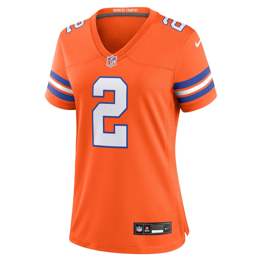 Patrick Surtain II Denver Broncos Nike Women's Mile High Collection 1977 Throwback Player Game Jersey - Orange Official NFL Team Apparel Football Fan