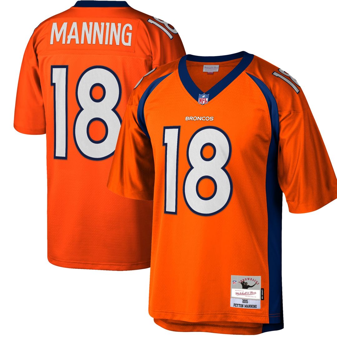 Peyton Manning Denver Broncos Mitchell & Ness Big & Tall 2015 Retired Player Replica Jersey - Orange Official NFL Team Apparel Football Fan Gear
