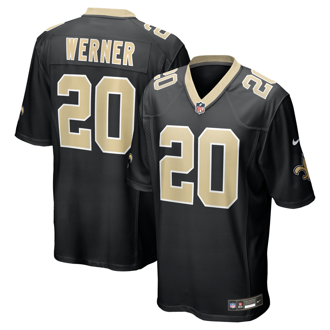 Pete Werner New Orleans Saints Nike Game Jersey - Black Official NFL Team Apparel Football Fan Gear