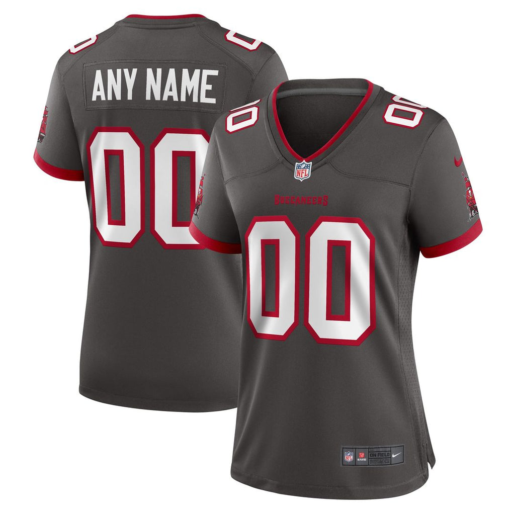 Tampa Bay Buccaneers Nike Women's Alternate Custom Game Jersey - Pewter Official NFL Team Apparel Football Fan Gear