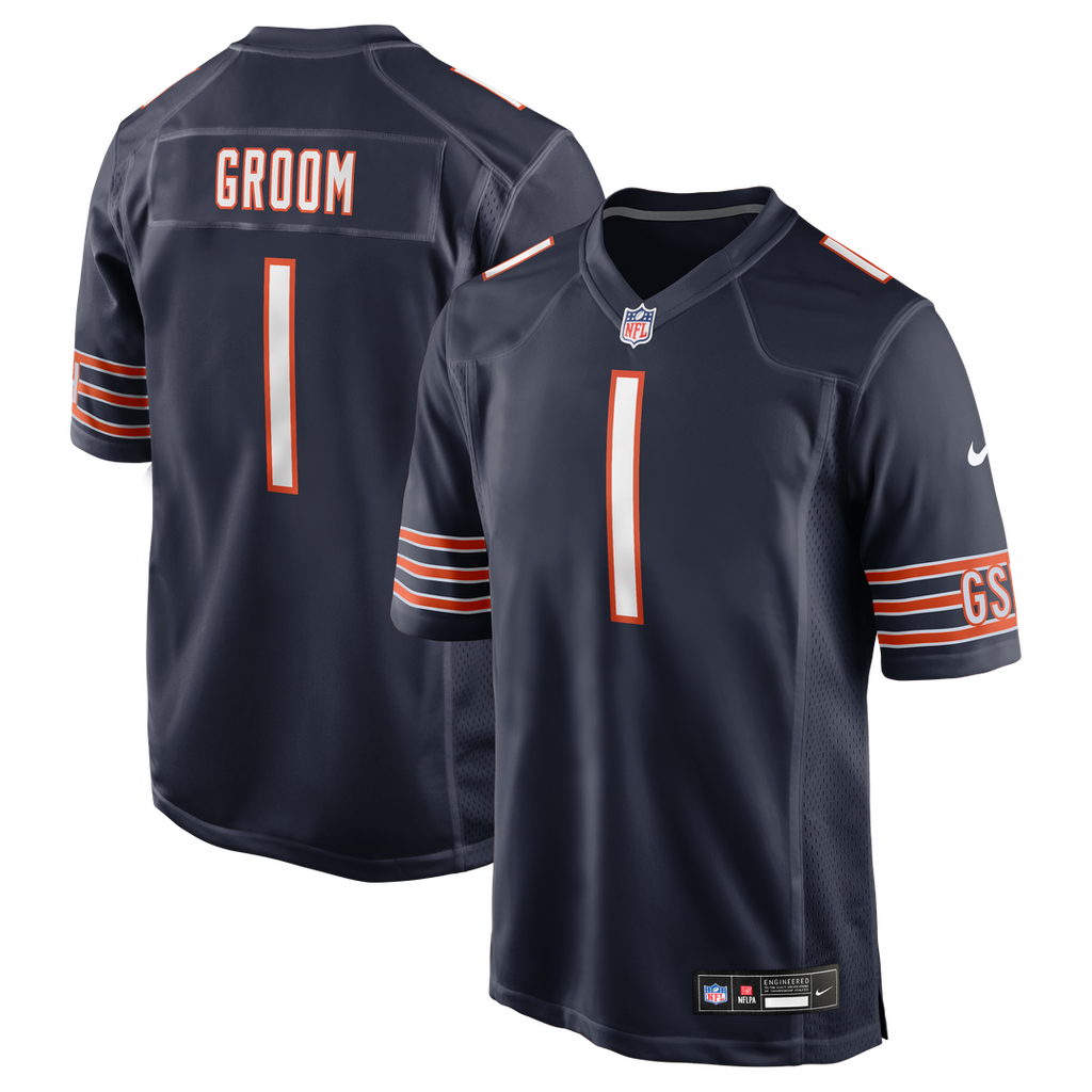 Number 1 Groom Chicago Bears Nike Game Jersey - Navy Official NFL Team Apparel Football Fan Gear