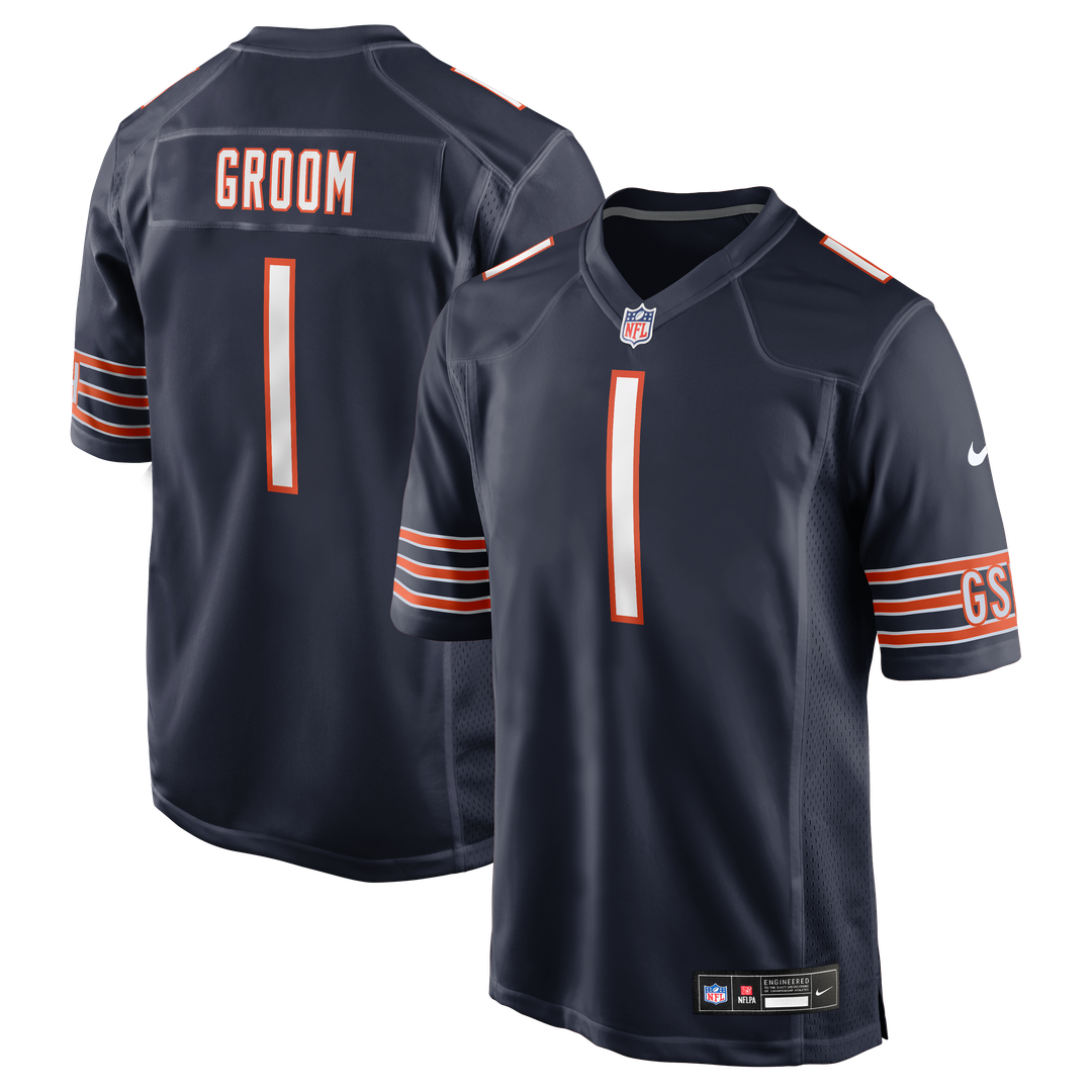 Number 1 Groom Chicago Bears Nike Game Jersey - Navy Official NFL Team Apparel Football Fan Gear
