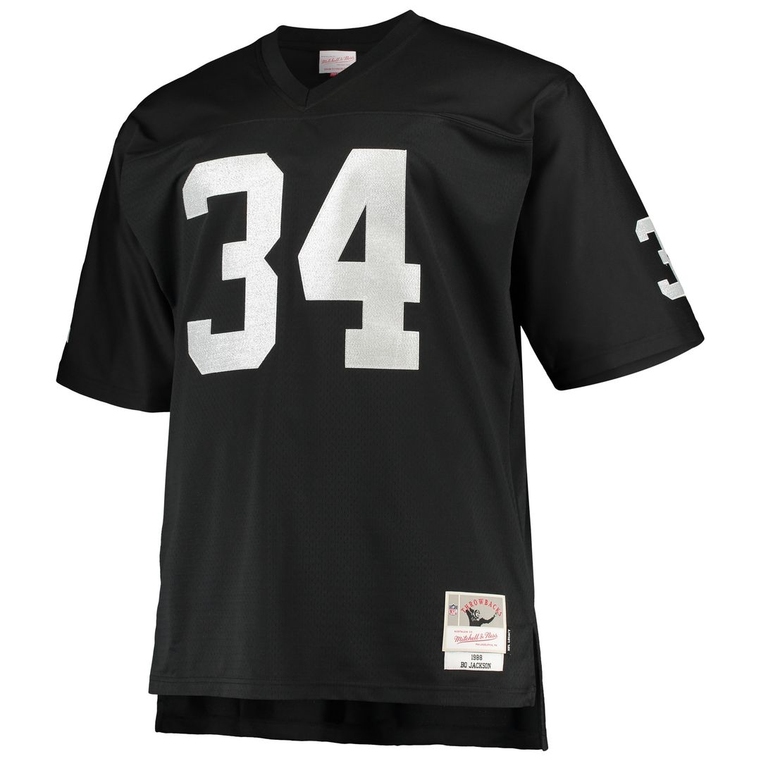 Bo Jackson Las Vegas Raiders Mitchell & Ness Big & Tall 1988 Retired Player Replica Jersey - White Official NFL Team Apparel Football Fan Gear
