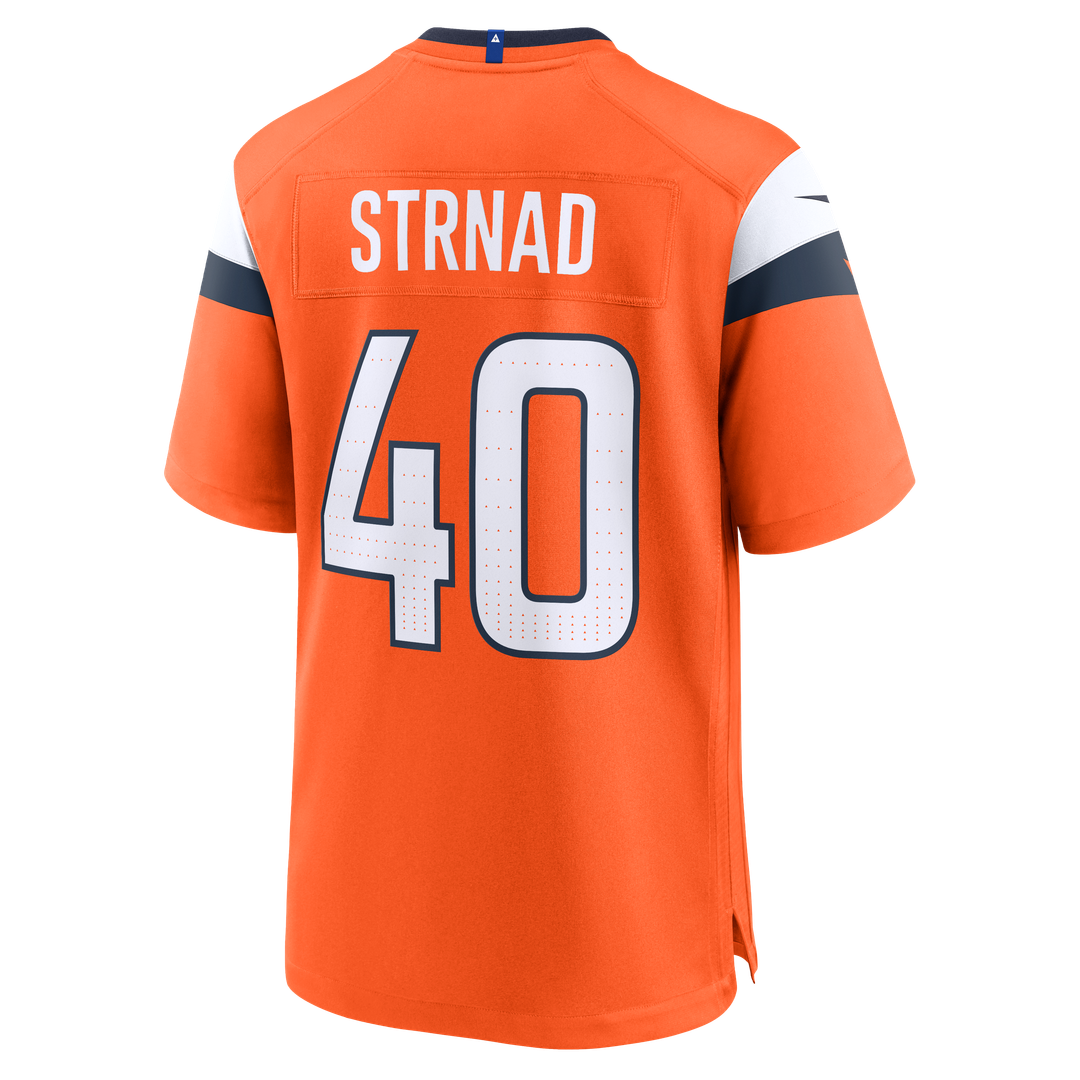 Justin Strnad Denver Broncos Nike Team Game Jersey - Orange Official NFL Team Apparel Football Fan Gear