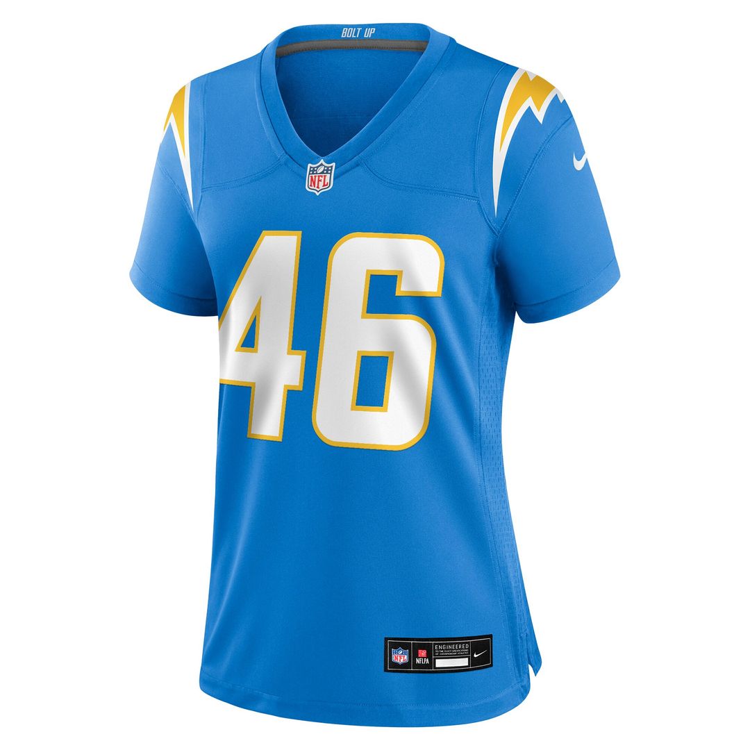 Nikko Reed Los Angeles Chargers Nike Women's Team Game Jersey - Powder Blue Official NFL Team Apparel Football Fan Gear