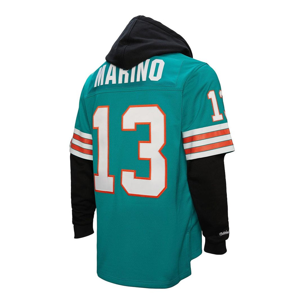 Dan Marino Miami Dolphins Mitchell & Ness Player Name & Number Hoodie Legacy Jersey - Aqua Official NFL Team Apparel Football Fan Gear