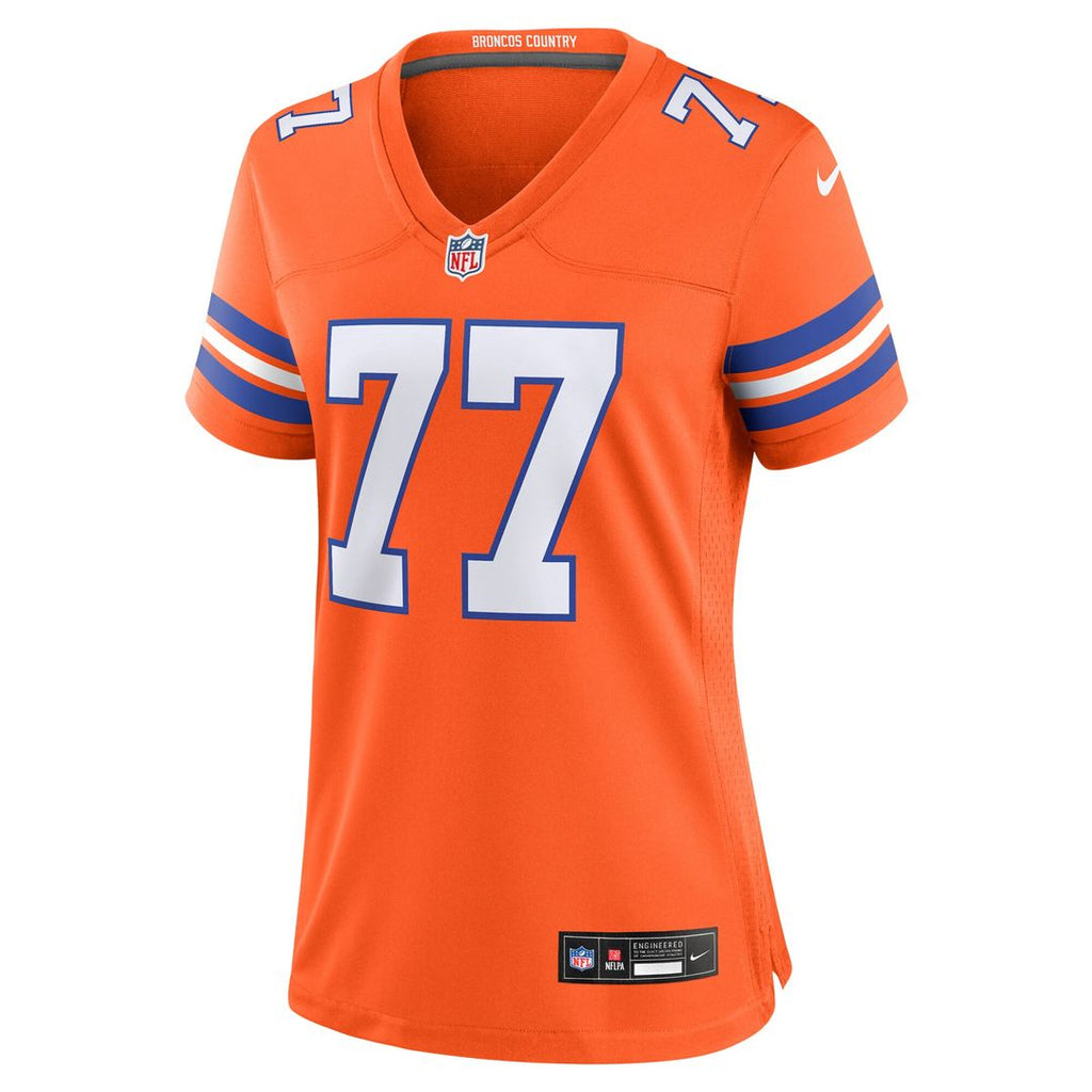 Quinn Meinerz Denver Broncos Nike Women's Mile High Collection 1977 Throwback Player Game Jersey - Orange Official NFL Team Apparel Football Fan Gear