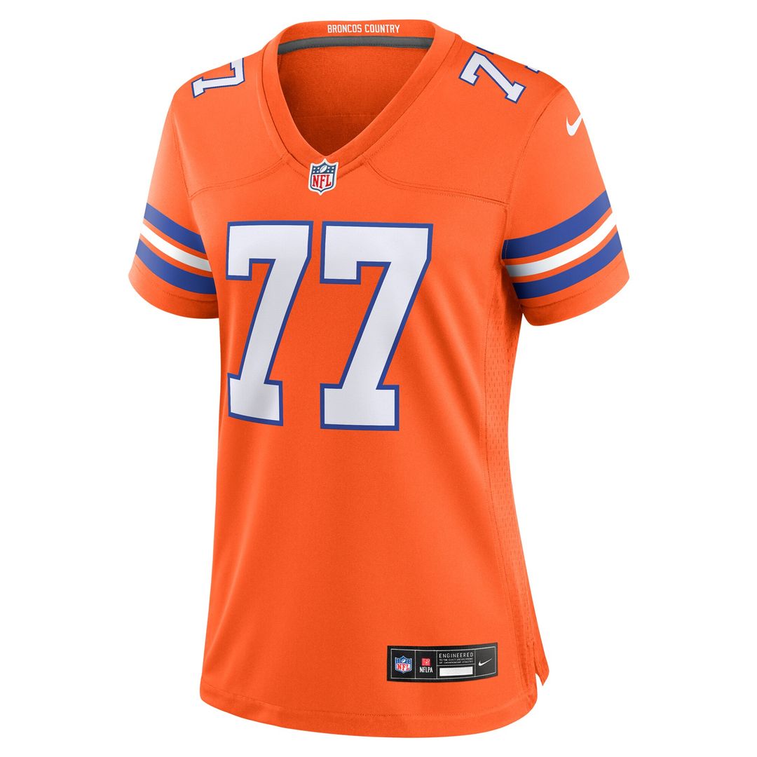 Quinn Meinerz Denver Broncos Nike Women's Mile High Collection 1977 Throwback Player Game Jersey - Orange Official NFL Team Apparel Football Fan Gear