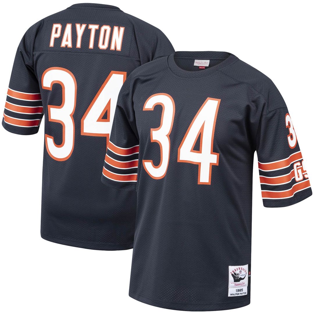 Walter Payton Chicago Bears 1985 Mitchell & Ness Authentic Throwback Retired Player Jersey - Navy Official NFL Team Apparel Football Fan Gear