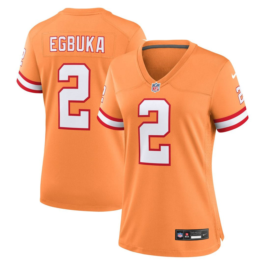 Emeka Egbuka Tampa Bay Buccaneers Nike Women's Alternate 2 Game Jersey - Creamsicle Official NFL Team Apparel Football Fan Gear