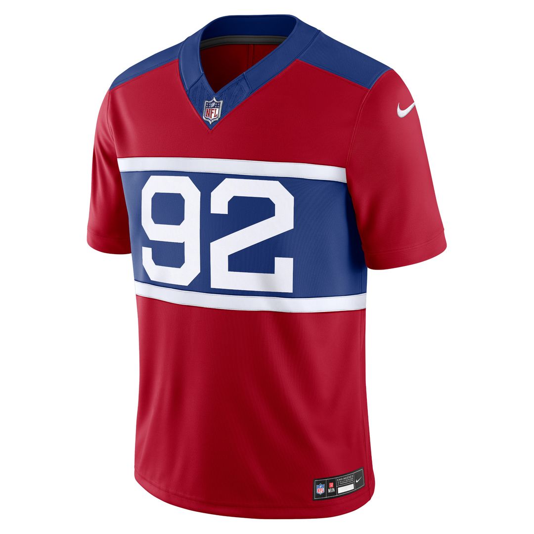 Michael Strahan New York Giants Nike Alternate Vapor F.U.S.E. Retired Player Limited Jersey - Century Red Official NFL Team Apparel Football Fan Gear