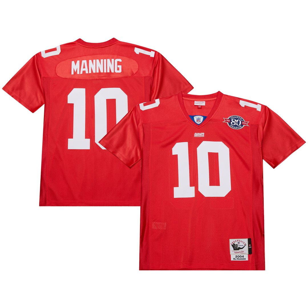 Eli Manning New York Giants 2004 Mitchell & Ness Authentic Throwback Retired Player Jersey - Red Official NFL Team Apparel Football Fan Gear