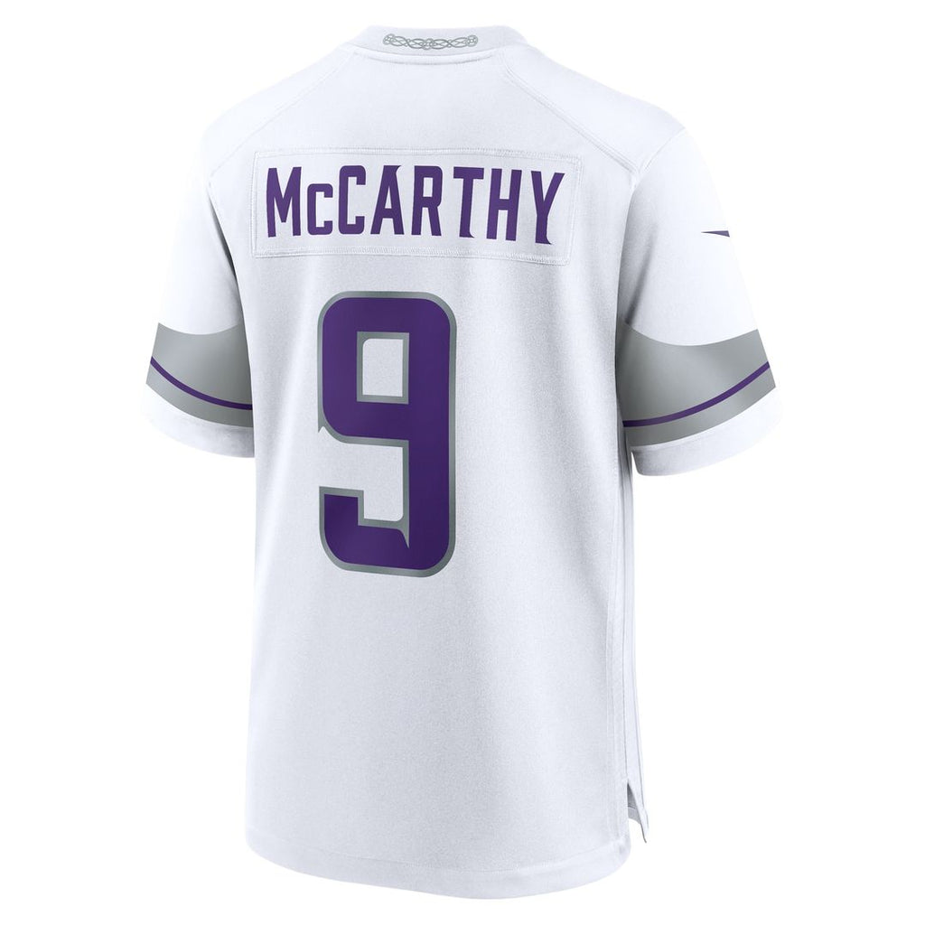 J.J. McCarthy Minnesota Vikings Nike Alternate Game Player Jersey - White Official NFL Team Apparel Football Fan Gear