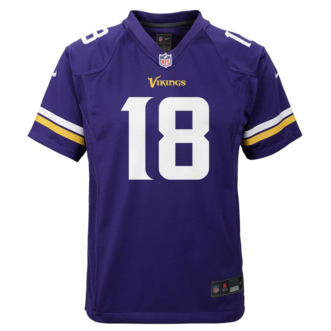 Justin Jefferson Minnesota Vikings Nike Youth Game Jersey - Purple Official NFL Team Apparel Football Fan Gear