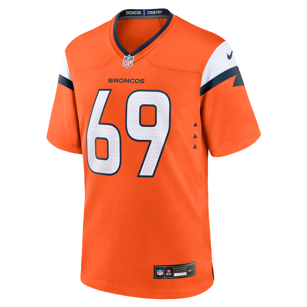 Mike McGlinchey Denver Broncos Nike Team Game Jersey - Orange Official NFL Team Apparel Football Fan Gear