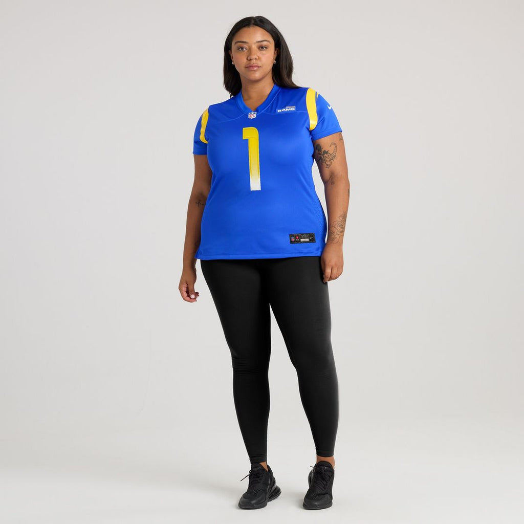Number 1 Bride Los Angeles Rams Nike Women's Game Jersey - Royal Official NFL Team Apparel Football Fan Gear