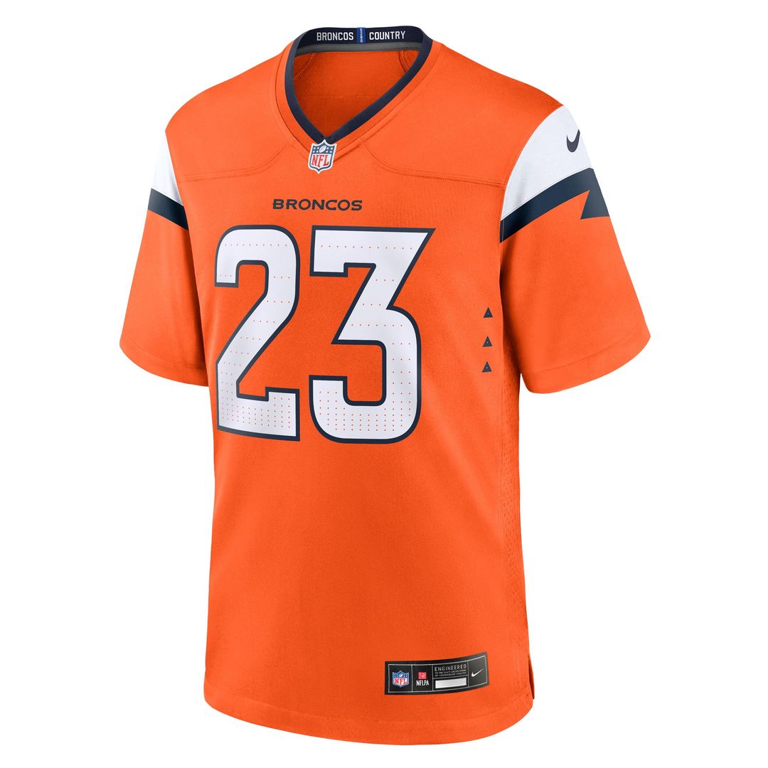 Jahdae Barron Denver Broncos Nike Team Game Jersey - Orange Official NFL Team Apparel Football Fan Gear