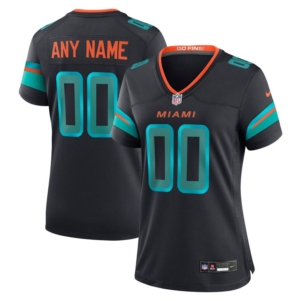 Miami Dolphins Nike Women's 2025 Rivalries Collection Custom Game Jersey - Pitch Blue Official NFL Team Apparel Football Fan Gear