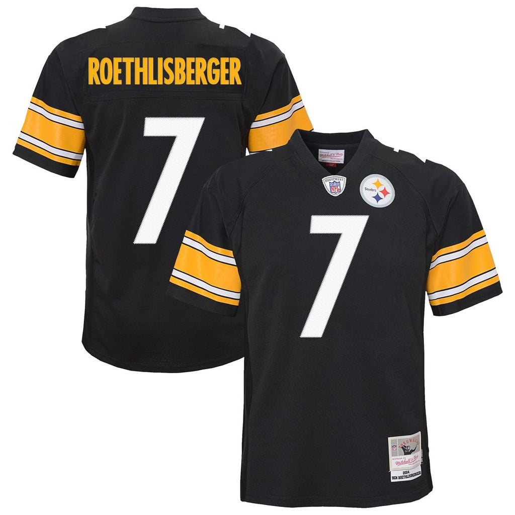 Ben Roethlisberger Pittsburgh Steelers Mitchell & Ness Youth 2004 Legacy Replica Jersey - Black Official NFL Team Apparel Football Fan Gear