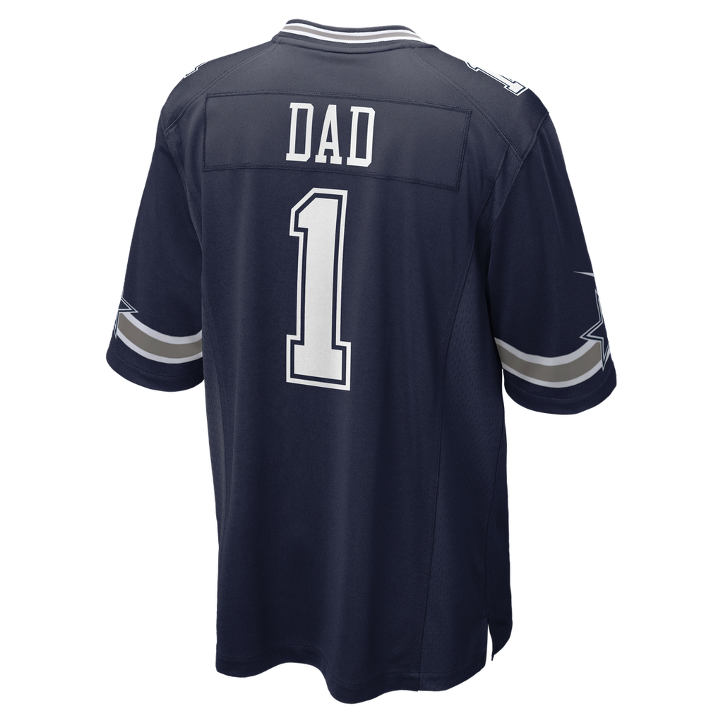 Number 1 Dad Dallas Cowboys Nike Game Jersey - Navy Official NFL Team Apparel Football Fan Gear