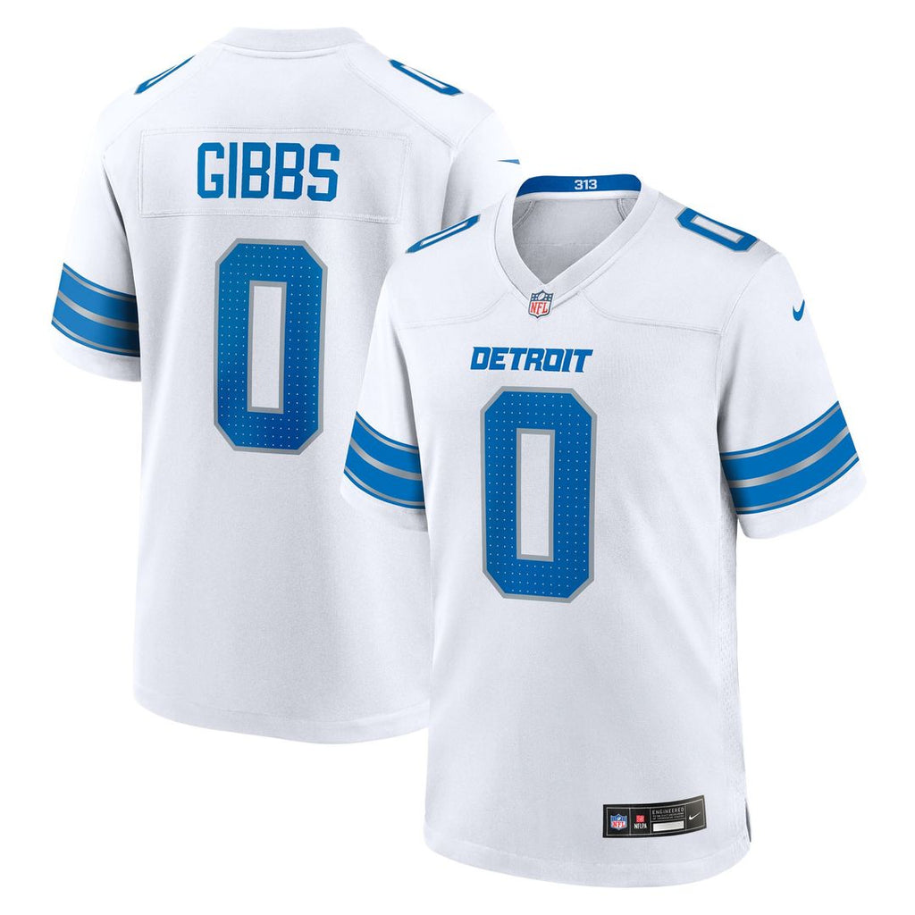 Jahmyr Gibbs Detroit Lions Nike Game Player Jersey - White Official NFL Team Apparel Football Fan Gear