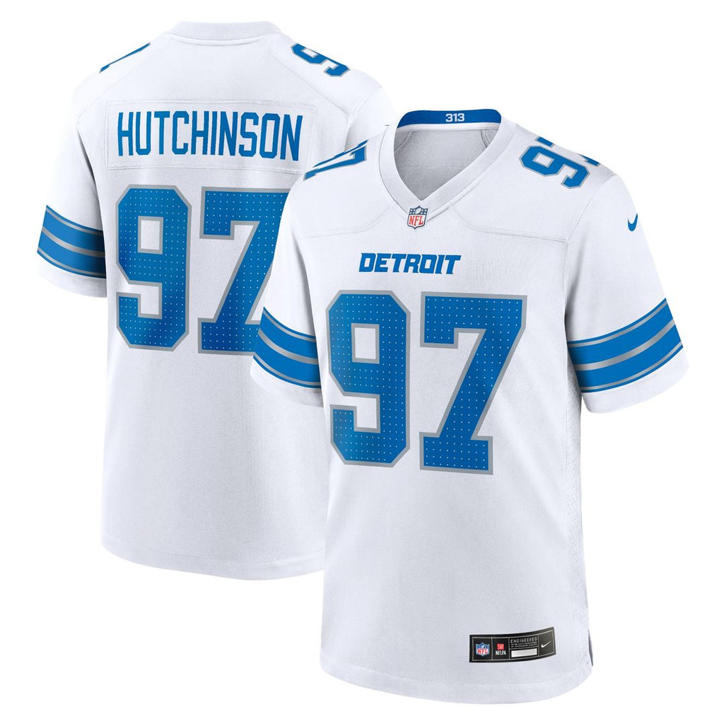 Aidan Hutchinson Detroit Lions Nike Game Jersey - White Official NFL Team Apparel Football Fan Gear