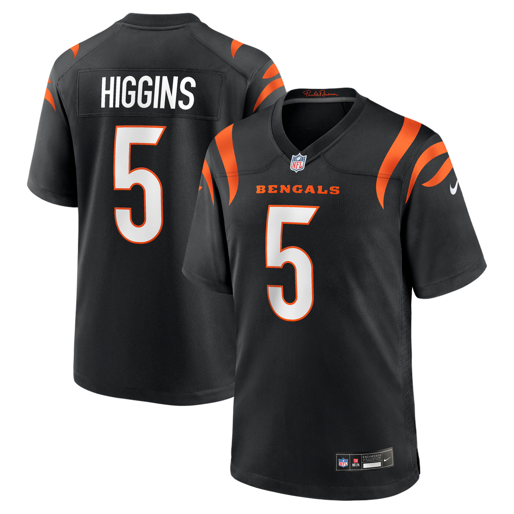 Tee Higgins Cincinnati Bengals Nike Game Player Jersey - Black Official NFL Team Apparel Football Fan Gear