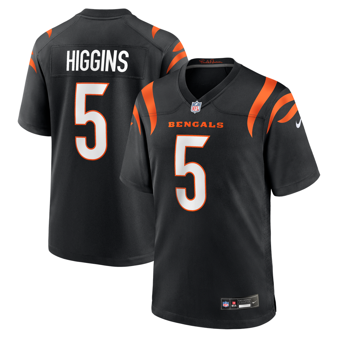 Tee Higgins Cincinnati Bengals Nike Game Player Jersey - Black Official NFL Team Apparel Football Fan Gear