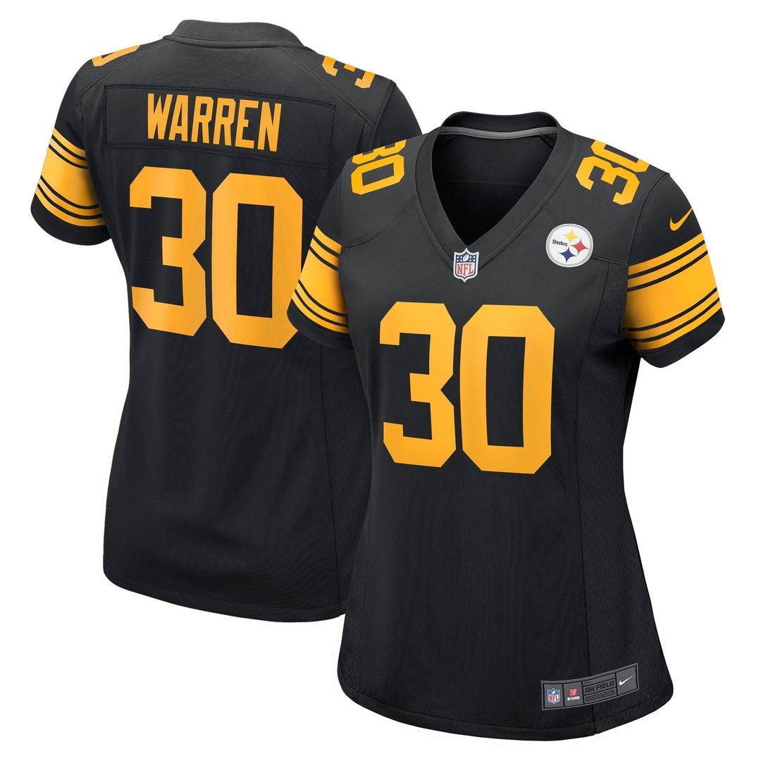 Jaylen Warren Pittsburgh Steelers Nike Women's Alternate Game Jersey - Black Official NFL Team Apparel Football Fan Gear