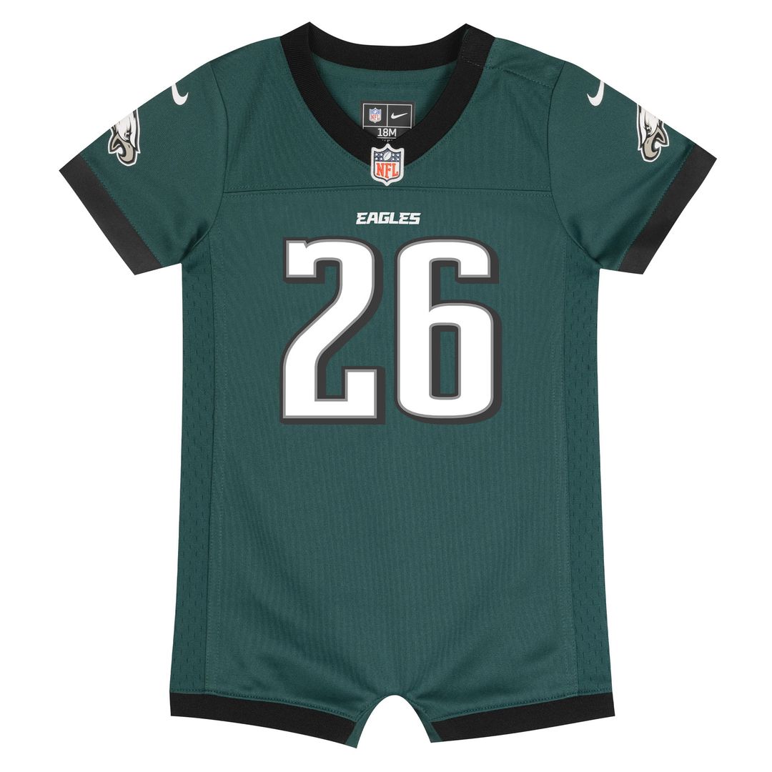 Saquon Barkley Philadelphia Eagles Nike Newborn & Infant Game Romper Jersey - Midnight Green Official NFL Team Apparel Football Fan Gear