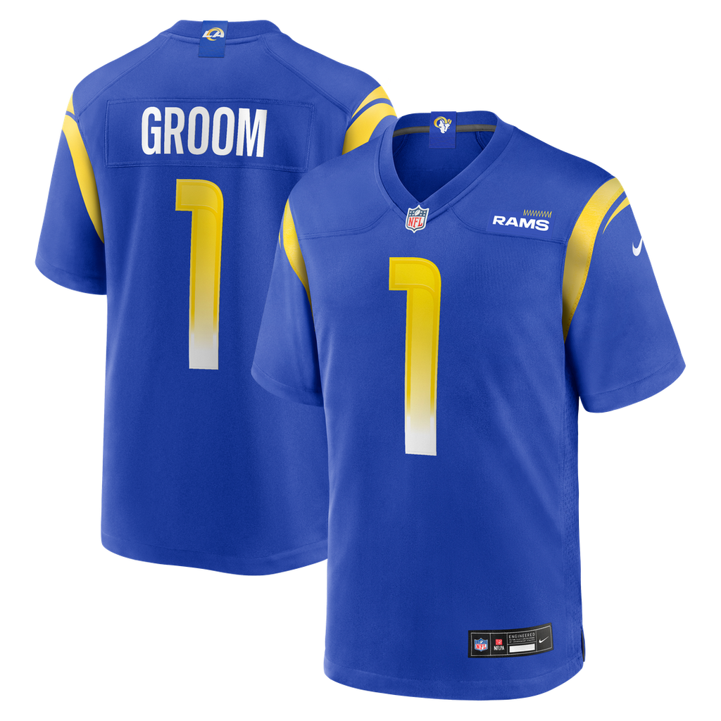 Number 1 Groom Los Angeles Rams Nike Game Jersey - Royal Official NFL Team Apparel Football Fan Gear