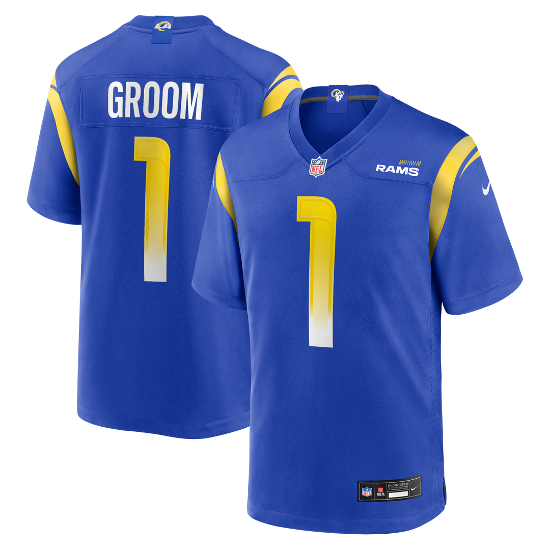 Number 1 Groom Los Angeles Rams Nike Game Jersey - Royal Official NFL Team Apparel Football Fan Gear